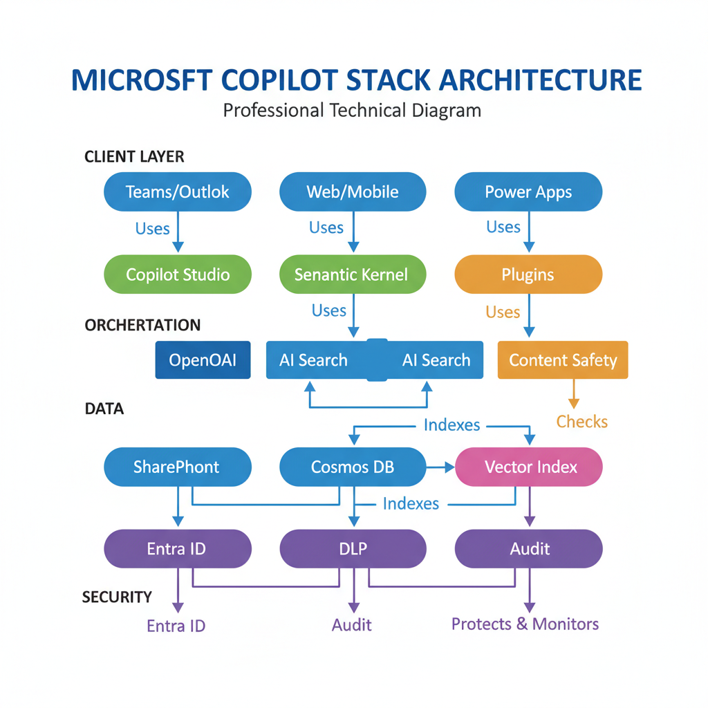 Microsoft Copilot Stack Architecture Diagram
