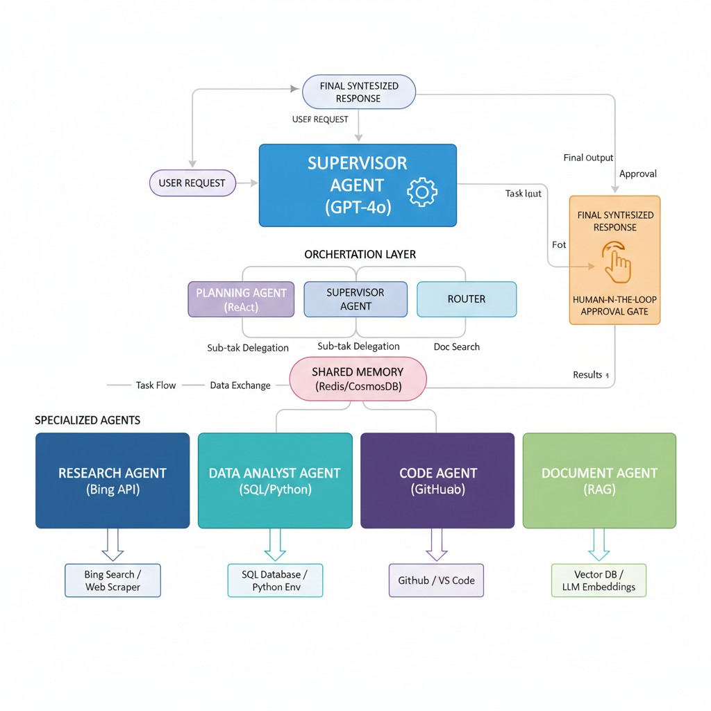 Multi-Agent Orchestration System Diagram