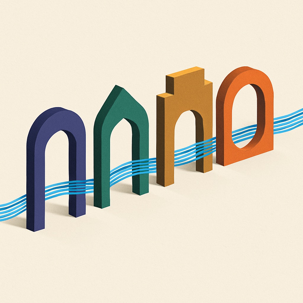 Illustration: four governing arches over the stack, each a different job